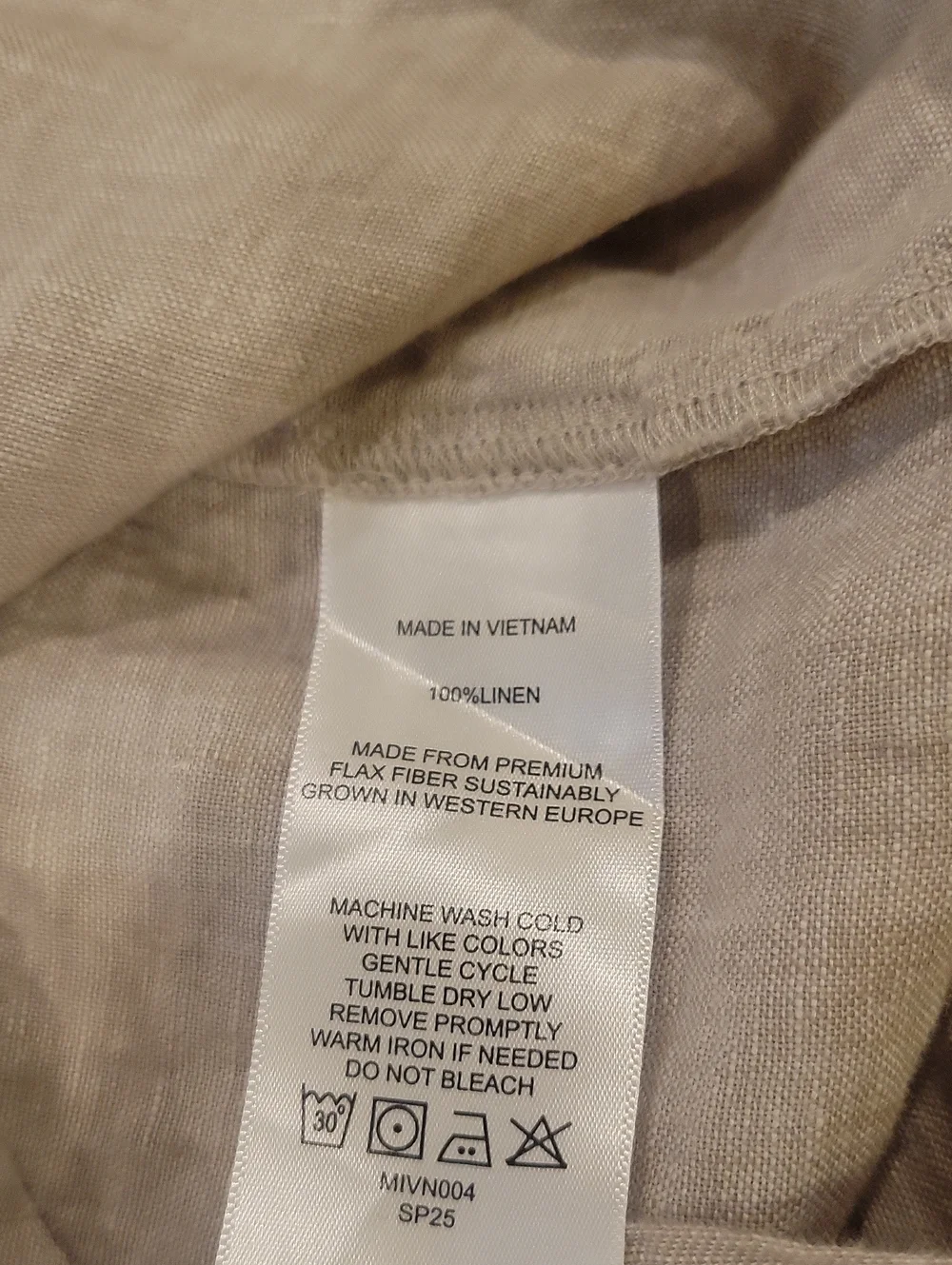 Quince 100% Linen Matching Set Pants Tank Top Cream Natural Neutral Small